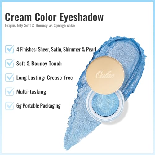 Oulac Blue Cream Eyeshadow - Highly Pigmented & Long Lasting