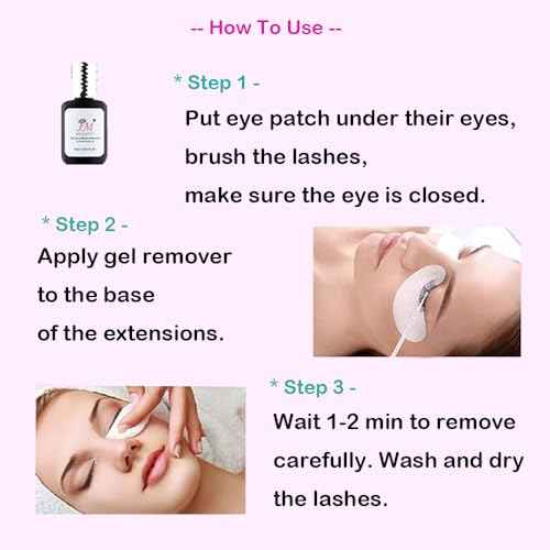 Gel Adhesive Remover for Eyelash Extensions, 15ml/0.51 FL.OZ, Quick-Acting Vegan and Gentle Formula, Safe, Easy to Apply, Eyelash Glue Remover Dissolves lash extension glue