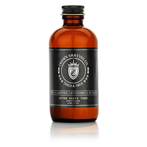 Mens After Shave Tonic 120ml - Crown Shaving Co After Shave Tonic - Authentic Barbershop Scent with Notes of Tobacco, Leather, Bay Rum and Talc