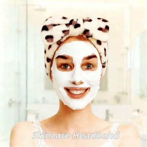Beige Leopard 7-Piece Spa & Hair Accessory Set for Women & Girls
