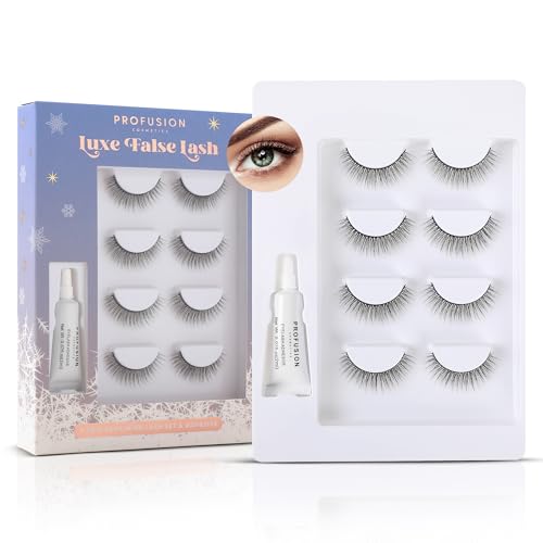 Profusion Cosmetics Frosted Snow 4-Pair Faux Mink False Lashes Kit