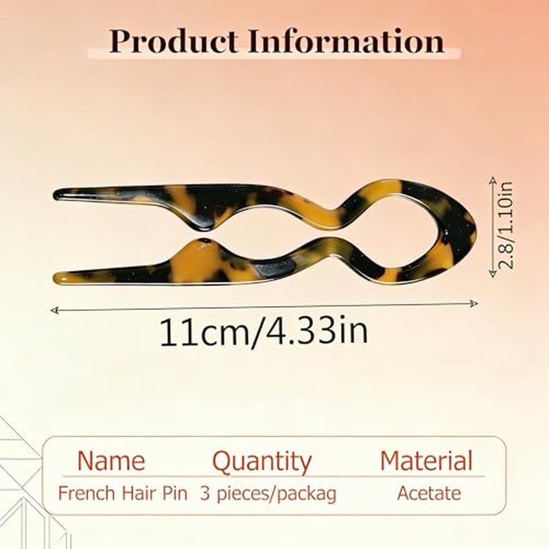 Prestige French Hair Pins for Women - 3 Pack Updos & Buns