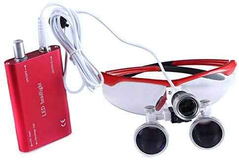 BoNew 2.5X-R Loupes Magnifier with 3W Clip On Type Head Lamp Light + Cloth Bag