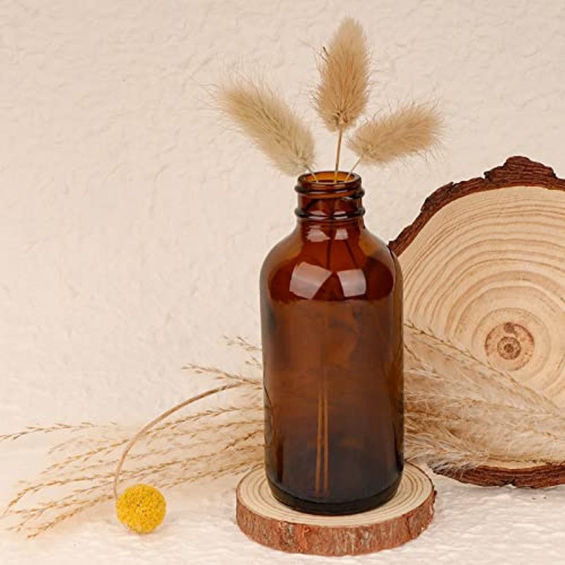 24 Pack 4oz Amber Glass Bottles with Caps, Labels & Funnels