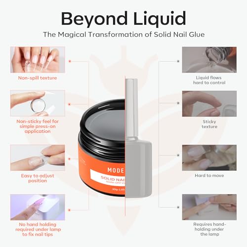 Modelones Solid Nail Glue Gel 30g - Acrylic & Press-On Nails