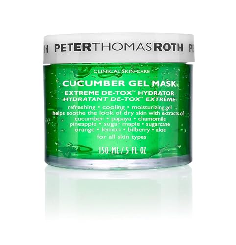 Peter Thomas Roth | Cucumber Gel Mask | Extreme De-Tox Hydrator, Cooling and Hydrating Facial Mask, Helps Soothe the Look of Dry and Irritated Skin, 5 fl oz (Pack of 1)