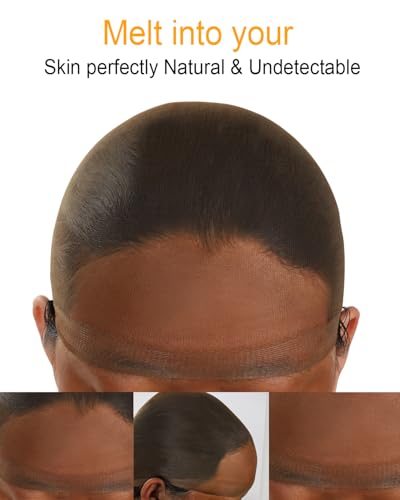 BEEOS Brown HD Wig Cap, 12-Pack Ultra-Thin Invisible Stocking Caps