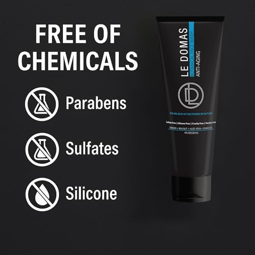 Botanical Face Wash with Ginger, Walnut, Aloe Vera & Charcoal ? Hydrating Facial Cleanser for Men & Women ? Sulfate Free, Gentle Skin Care Products & Face Wash for All Skin Types, 4 fl oz
