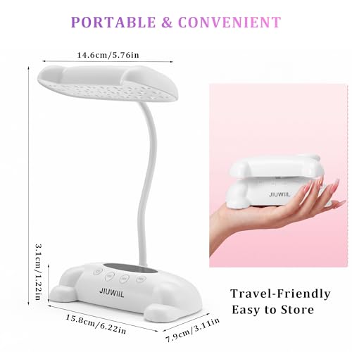 JIUWIIL 48W UV LED Nail Lamp with 24 Beads & Gooseneck
