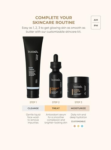 Buttah Skin 3-Piece Skincare Kit | Cleanser, Vitamin C Serum & CocoShea Moisturizer
