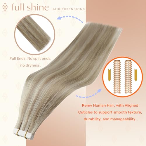 Fshine Tape in Hair Extensions Dirty Blonde 18 Inch