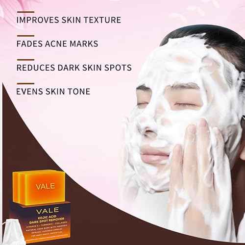 VALE Kojic Acid & Turmeric Soap Bars (1-Pack) ? Natural Dark Spot Remover & Original Japanese Complex with Vitamin C, E, Collagen, Hyaluronic Acid, Retinol, Olive Oil & Shea Butter(Citrus)