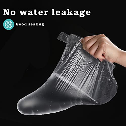 Disposable Paraffin Bath Foot Liners - 100 Pack Plastic Wax Therapy Booties