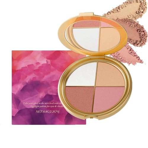 Eye & Cheek Palette - 4-In-1 Makeup Kit with Eyeshadow & Highlighter
