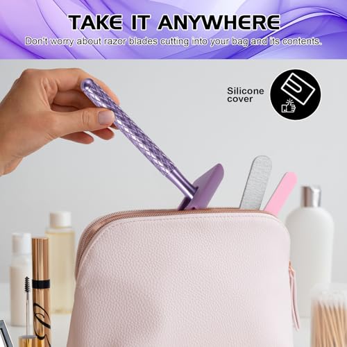 Lightweight Purple Safety Razor for Women with 10 Blades