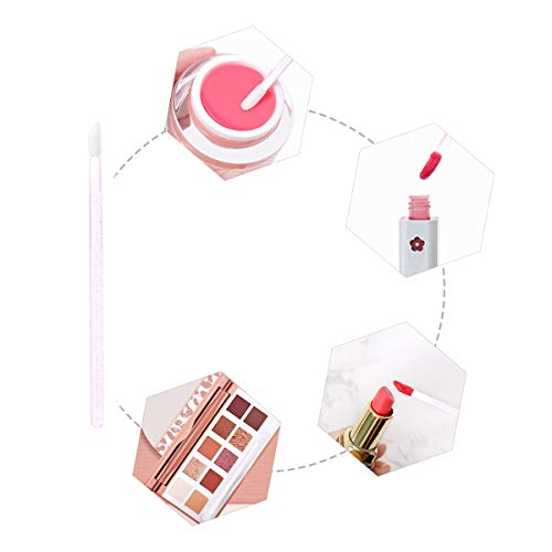 Elisel Disposable Crystal Lip Brush Set - Pink, 100 pcs Makeup Applicators