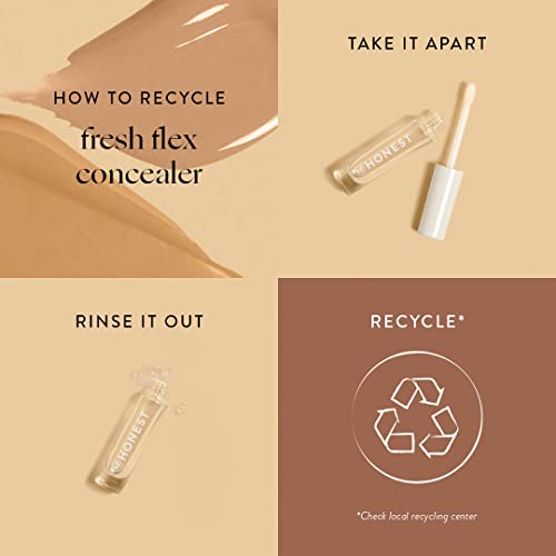 Honest Beauty Fresh Flex Concealer with Niacinamide + Vitamin E + Hyaluronic Acid | Vegan + Cruelty free | Sand, 0.17 fl oz