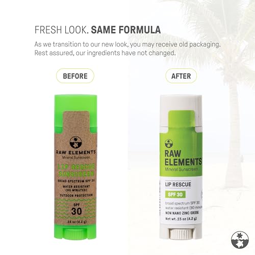 Raw Elements Organic Sunscreen Lip Balm - SPF 30, Reef-Safe