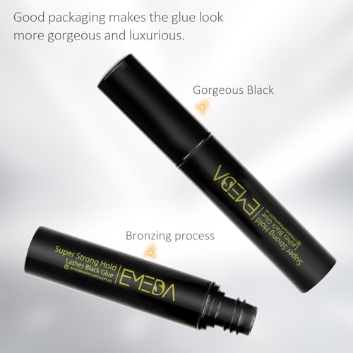EMEDA 2 PCS Black Eyelash Glue False Eyelash Glue Super Strong Hold Professional Adhesive Best Black Adhesive Latex Free