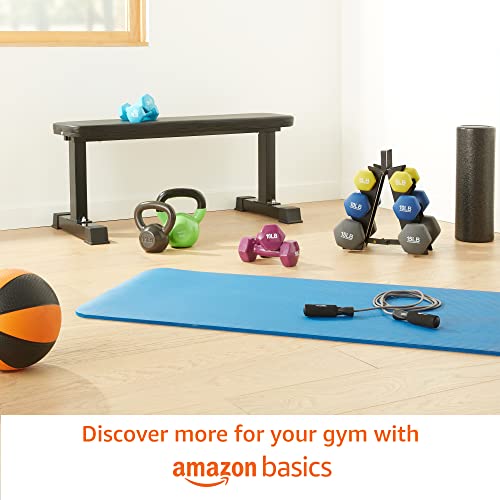 Amazon Basics Neoprene Dumbbell Set with Rack - 3, 5, 8 lbs Hand Weights for Exercise & Strength Training
