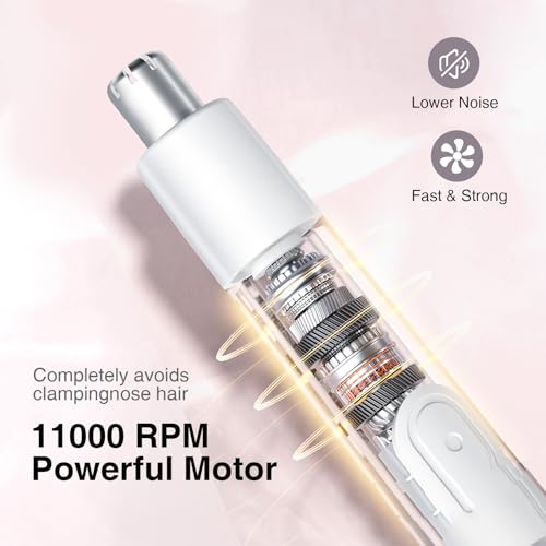 TOUCHBeauty Ear and Nose Hair Trimmer for Women-Upgraded All-in-One Facial Hair Trimmer with 11,000 RPM Powerful Motor, Rechargeable, IPX7 Waterproof, Easy to Clean, for Face Ear Nose and Eyebrow