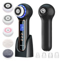 Umickoo Black Rechargeable Rotating Face Scrubber with Blackhead Removal - Waterproof, 3-in-1 Skin Care Device