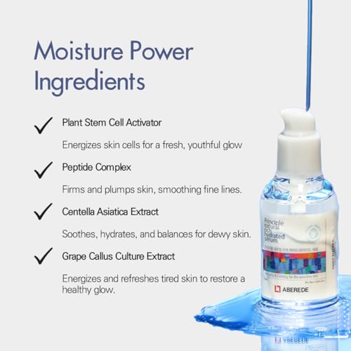 Principle Natural Rich Hydrated Serum 1.69 fl oz / 50ml, Deep Hydration, Vegan Hyaluronic Acid Serum, Lightweight Moisturizer for Sensitive Skin, Nourishing & Soothing K-Beauty Skincare