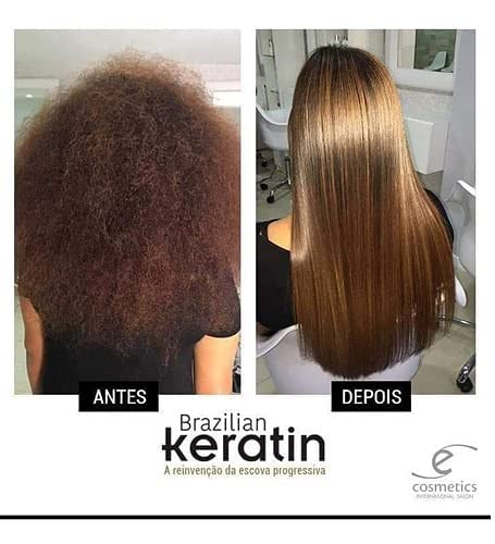 Ecosmetics Deluxe Brazilian Keratin Treatment Organic Semi Definite 1L Brazilian Keratin Treatment | Progressive Brush | Straightening & Smoothing System | Volume Reducer | 100% Straight Hair