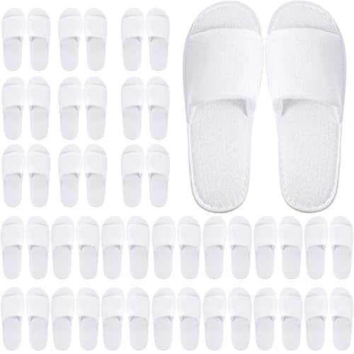 24 Pairs Spa Disposable Slippers Open Toe Non Slip Slippers for Women Men Guests Hotels Home Party Housewarming