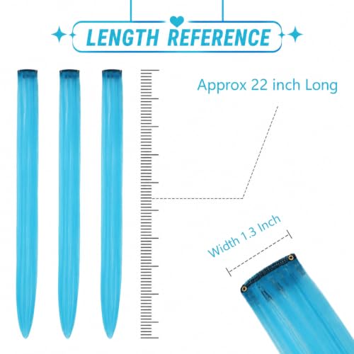 Teal Blue Clip-in Hair Extensions - 10 Piece Synthetic Set