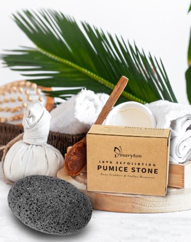 Maryton 2pcs Natural Lava Pumice Stones for Feet & Hands Callus Removal