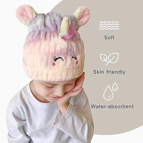 Microfiber Hair Towel Wrap for Kids | Quick Dry Cap