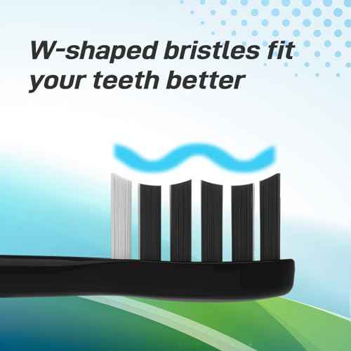 Toothbrush Heads Replacement Compatible with Gleem Electric Toothbrush - Brush Heads Refills Compatible with Gleem, Black, 10 Count