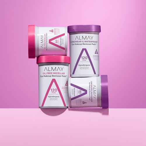 Almay Biodegradable Makeup Remover Pads, Longwear & Waterproof, Hypoallergenic, Fragrance-Free, Dermatologist & Ophthalmologist Tested, 120 count
