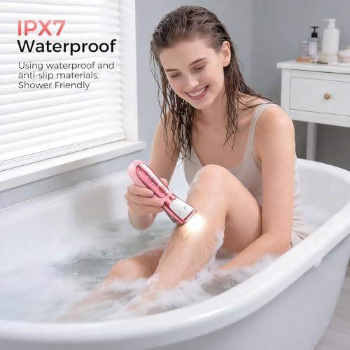 2-in-1 Electric Bikini Trimmer for Women, IPX7 Waterproof