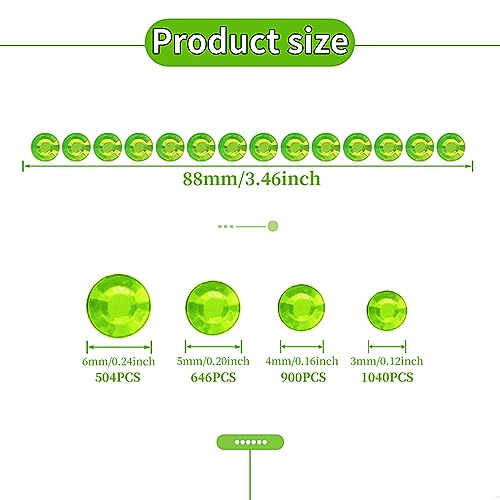 Christmas Green Face Gems Eye Jewels Rhinestones Crystals Stickers 3/4/5/6mm with Stickers for Body, Stick on Jewels Makeup Glue for Face Eye Hair Nails Make up and Craft Decor 3090PCS