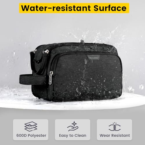 Vorspack Black Medium Travel Toiletry Bag with Organized Compartments