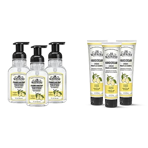 J.R. Watkins Bundle: Foaming Lemon Hand Soap 9 fl oz (3 Pack) + Lemon Hand Cream (3 Pack)