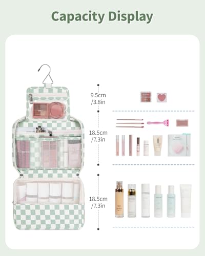 Narwey Small Hanging Travel Toiletry Bag for Women