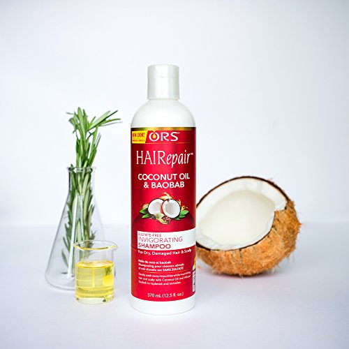 ORS HAIRepair Coconut Oil & Baobab Invigorating Shampoo - Coconut Oil and Baobab Restoring Conditioner - Coconut Oil & Baobab Vital Oils - Bundle