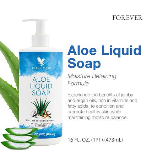 Forever Living - Aloe Liquid Soap - Gentle Cleansing and Moisturizing with Aloe Vera, Jojoba and Argan Oil - Gluten-Free and Vegan - 16 fl oz (Pack of 2)