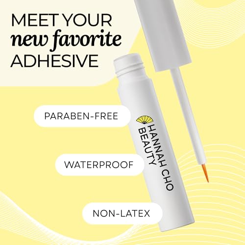 Clear Lash Adhesive Safe for Sensitive Eyes - Best Strip False Lash Glue - Invisible Comfortable Waterproof All Day Hold - Hannah Cho Beauty