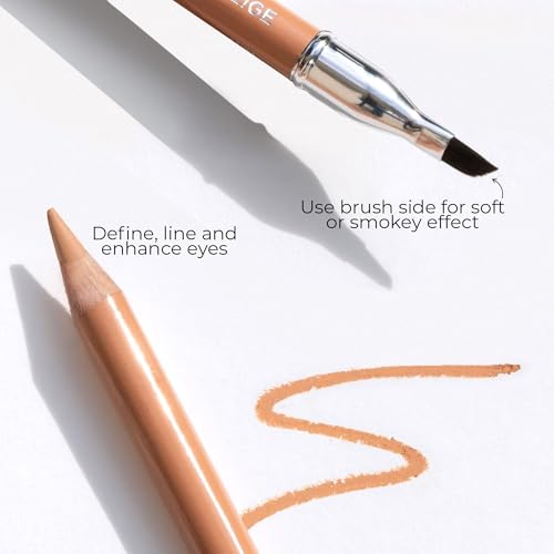 FITGLOW Brightening Beige Vegan Eyeliner Pencil with Blending Brush