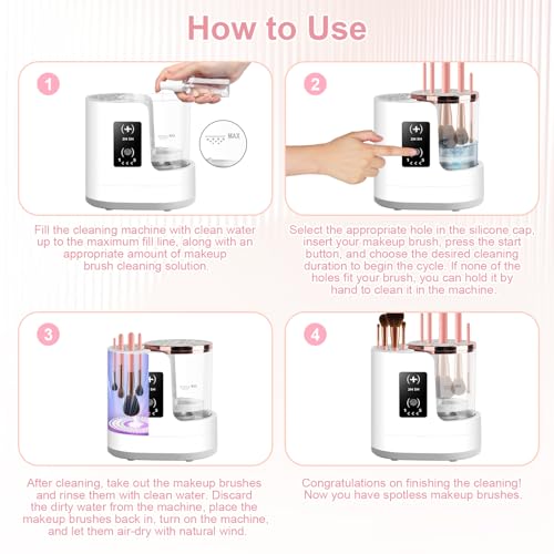 3 IN 1 Electric Makeup Brush Cleaner & Dryer Machine with Automatic Cleaning and Drying Functions, Portable USB Design with Smart Touch Controls for All Brush Sizes, Perfect Gift for Makeup Lovers