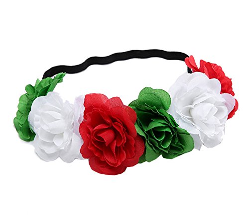 Love Sweety Rose Flower Headband Floral Crown Mexican Hair Wreath (Christmas)
