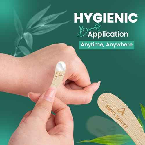 Bamboo 50-pack Cosmetic Facial Makeup Spoon Spatula Mini Makeup Spatula, Biodegradable Compostable Cosmetic Cream Spatulas Spoon, Skincare Scoop Applicator Facial Massage Beauty Tools BPA FREE