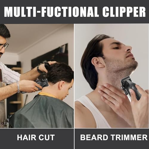 VGR 197 Professional Hair Clippers for Men, Cordless & Corded Barber Clippers with Ceramic Stainless Steel Blades, LED Indicator, Hair Cutting Kit with 6 Guide Combs & Grooming Accessories