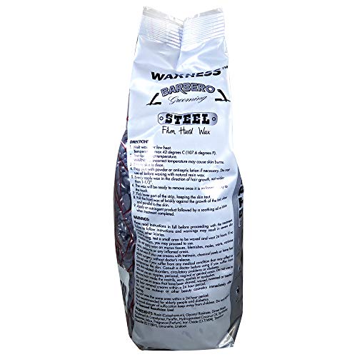 Barbero Stripless All-in-One Hard Wax Kit with Metallic Heater, 2 lb (900 g) Hard Wax Beads, 100 Applicators & Collars ? Professional Wax Removal ? Made in Italy