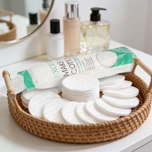 300 Cotton Rounds - Lint Free Makeup Pads for Face Cleansing