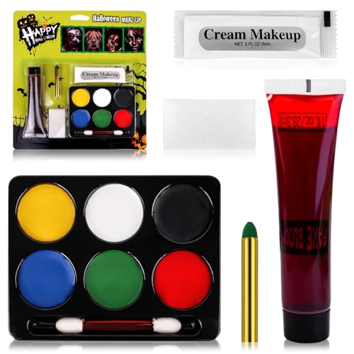 Face Body Paint Set, Halloween SFX Makeup Kit with Fake Blood